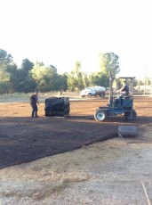 Getting ready to lay sod on the Music Meadow