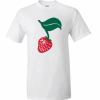 Adult Strawberry T-Shirt Note (White)