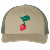 Strawberry Trucker Hat Note (Khaki & Olive)