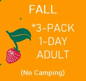 Fall *3-Pack* 1-Day Adult (All 3 days, No Camping)