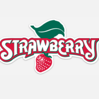 Strawberry Logo Sticker